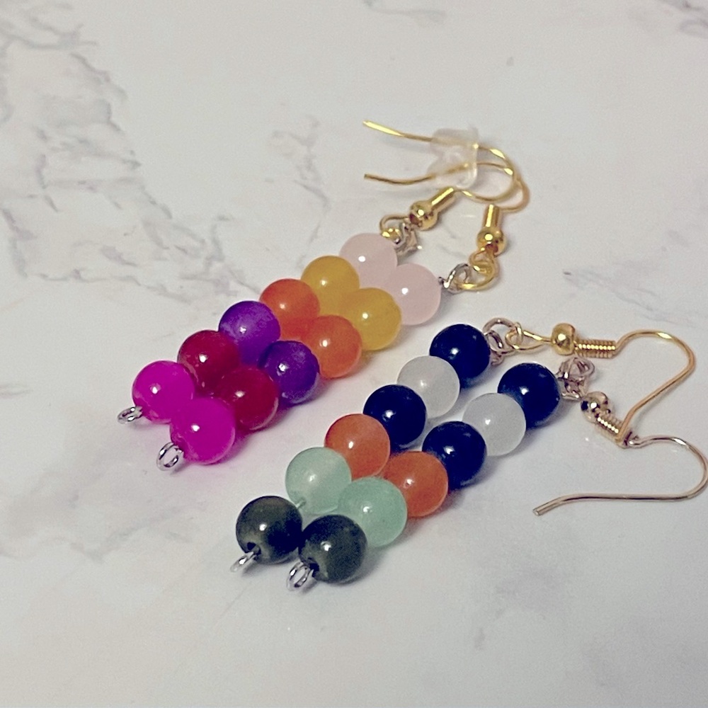 Beaded Drop Dangle Earrings Handmade New!